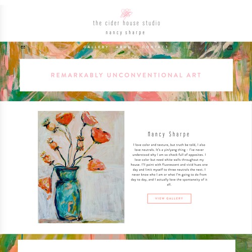 Art and design website with the title 'The Cider House Studio Website'