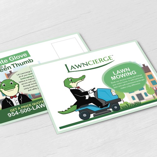 Landscape design with the title 'Design a clean, modern mailer for a landscaping company'