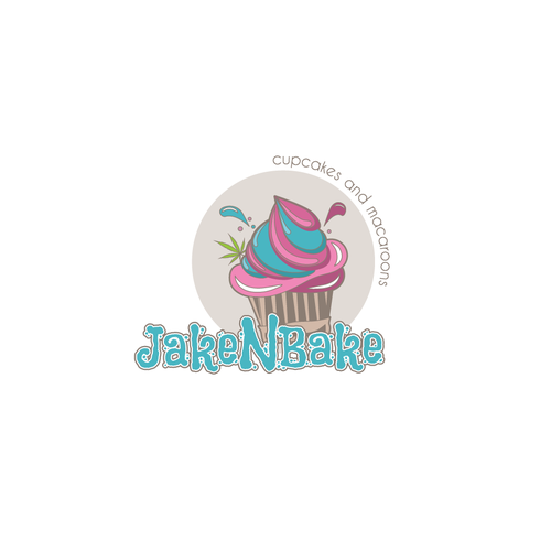 Macaron design with the title 'Vintage bubbly logo for cupcake bakery'