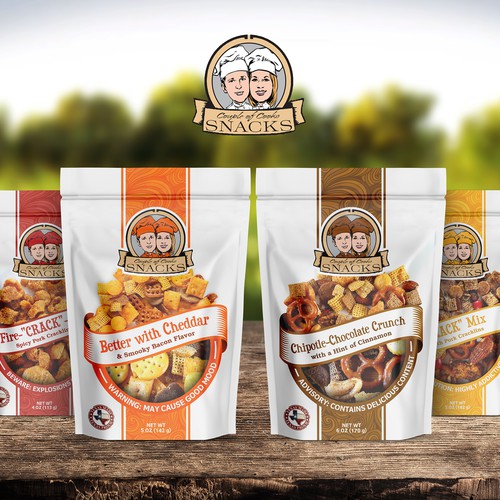 Cookie design with the title 'Couple of Cooks Snacks'