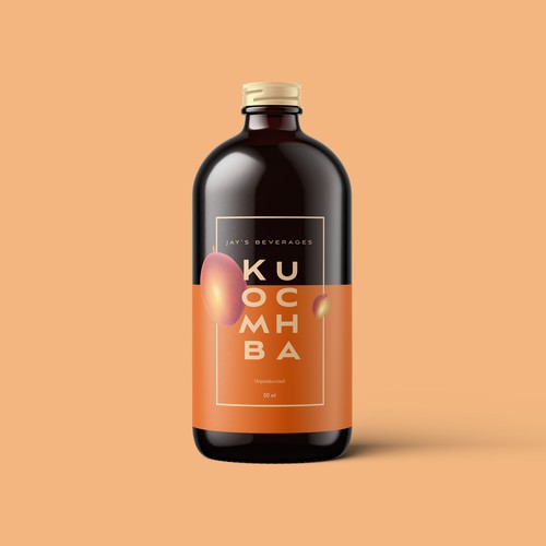Logo label with the title 'Jay's Kombucha'