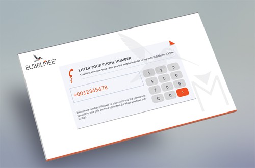 Kiosk design with the title 'Complete redesign of a vending machine kiosk app for Bubblmee'