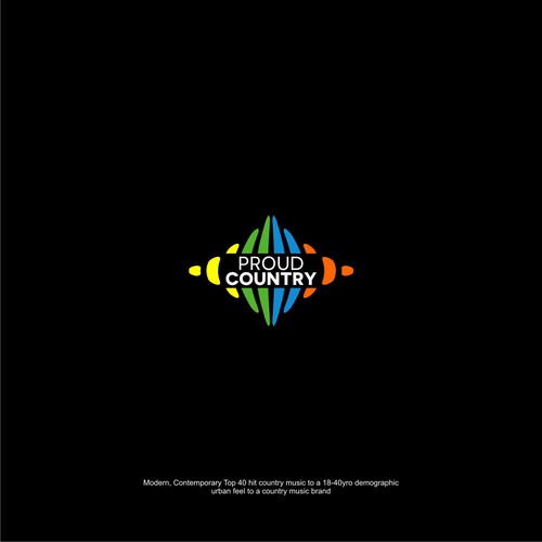 Country music logo with the title 'PROUD COUNTRY MUSIC RADIO LOGO'