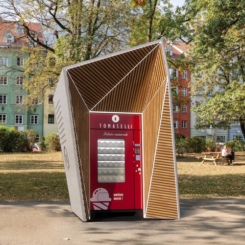 Vending machine design with the title 'Vending machine cover design'