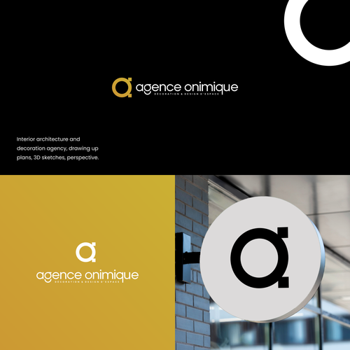 A brand with the title 'Simple clean elegant letter AO logo for architecture'