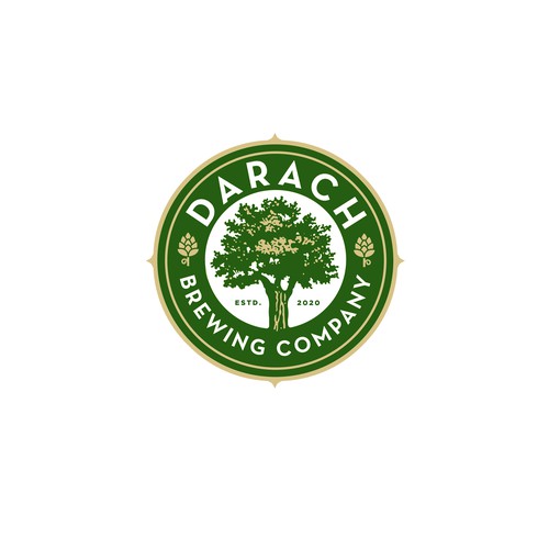 Oak tree design with the title 'Darach Brewing Logo'