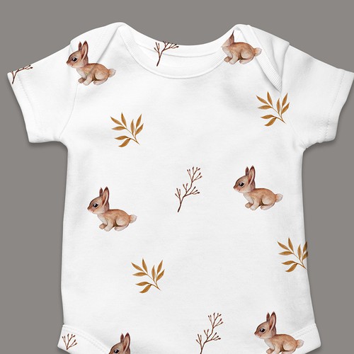 Cute animal illustration with the title 'Fabric pattern'