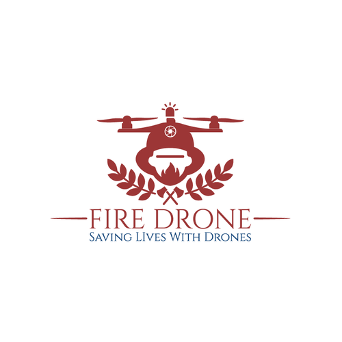 Firefighter logo with the title 'Fire Drone Logo'