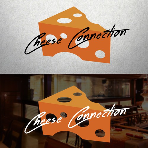 Cheese logo with the title 'Bold logo concept for restaurant'