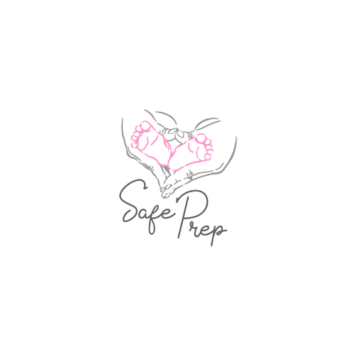 Pregnancy logo with the title 'SAFE PREP - logotype design'