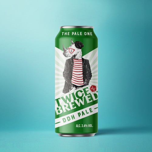 Craft label with the title 'Twice Brewed'