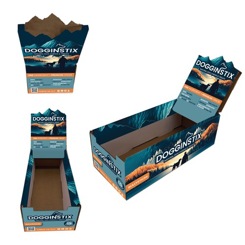Animal packaging with the title 'POP Display Box for Bullysticks for dogs'