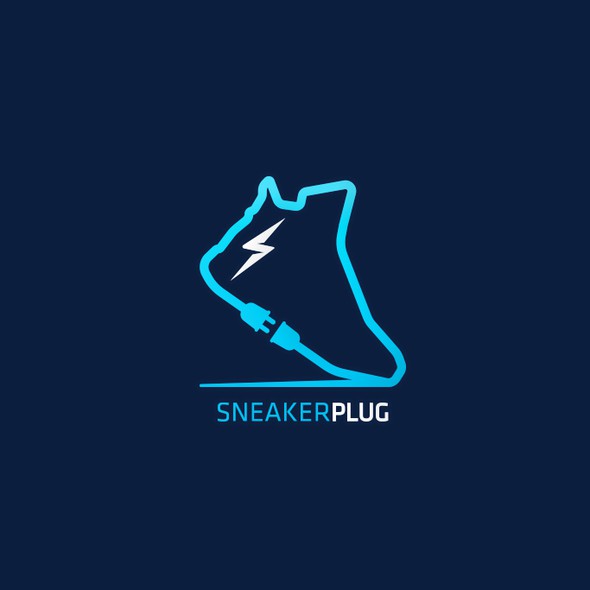 Plug logo with the title 'Logo Concept for Sneaker App'