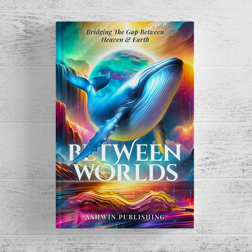 Artsy book cover with the title 'BETWEEN WORLDS Book Cover Design'