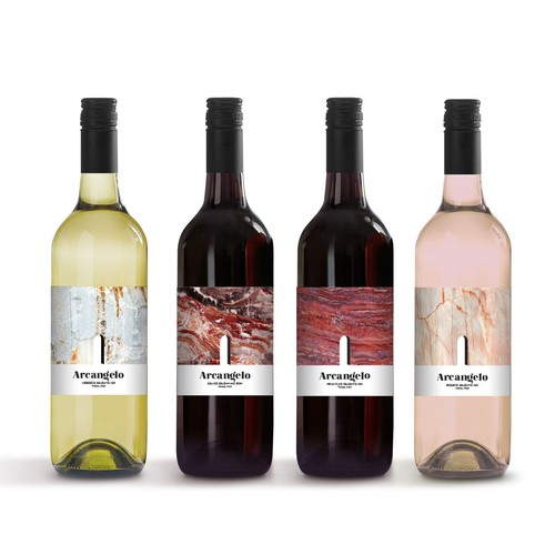 Marble design with the title 'Italian wine "Arcangelo" label design'