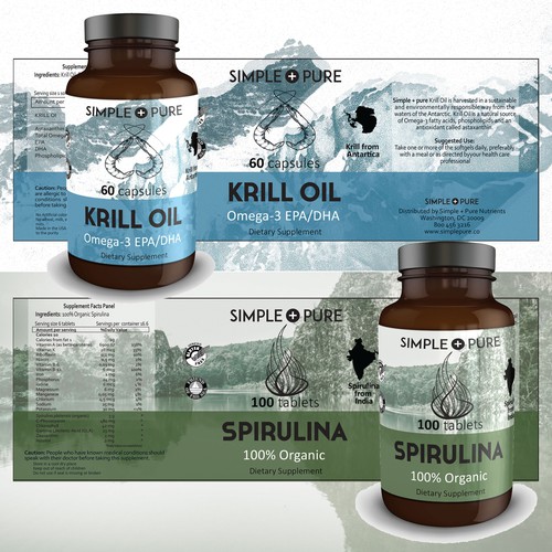 Oil packaging with the title 'dietary supplement label'