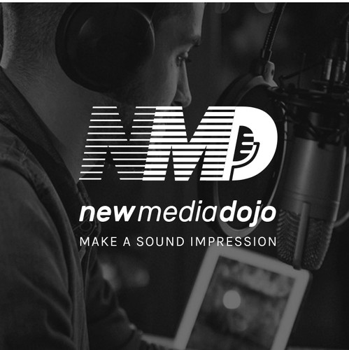 Black and white brand with the title 'Logo Design for Audio production company'