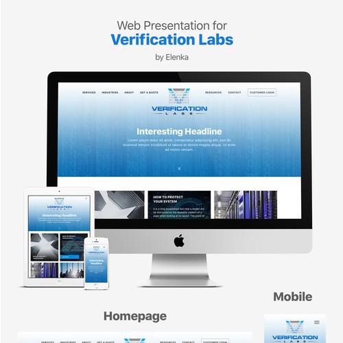 Security website with the title 'Minimalist webpage for Internet security company '