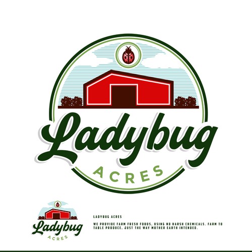Red brand with the title 'Ladybug Acres'