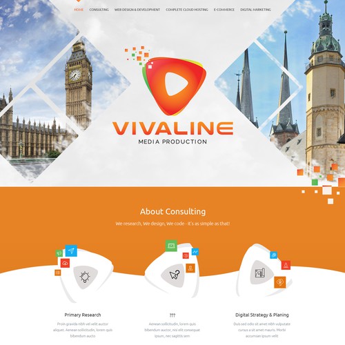 Innovative design with the title 'Vivaline Media production'