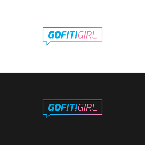 Blue and pink logo with the title 'Logo Concept for fitness platform'