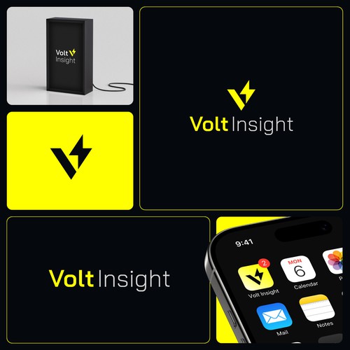 Voltage logo with the title 'Modern Letter V Logo for Energy Company'