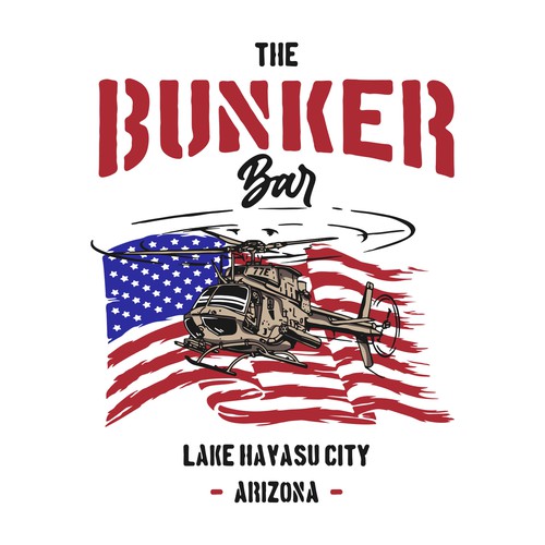 Flag t-shirt with the title 'Bunker Bar T shirt Design'