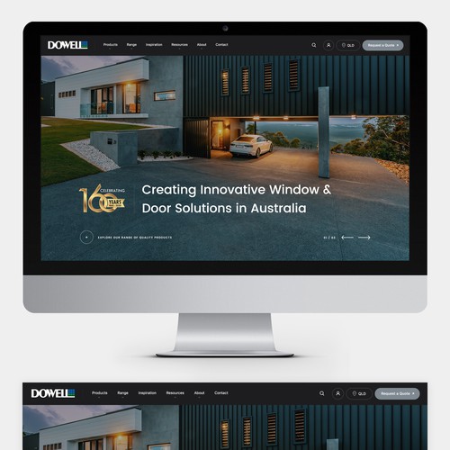 Engineering design with the title 'DOWELL Australia homepage design'