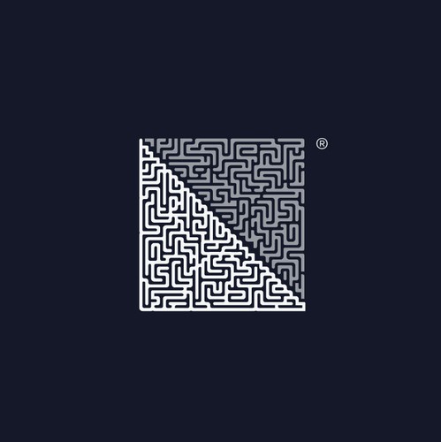 Geometric logo with the title 'Labyrinth maze tech logo concept'