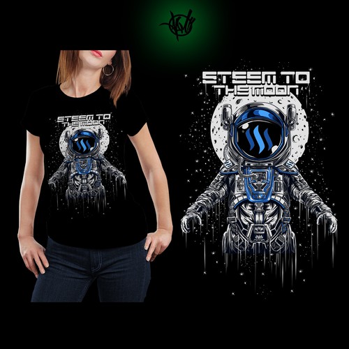 Astronaut t-shirt with the title 'ASTRONAUT "STEEM TO THE MOON"'
