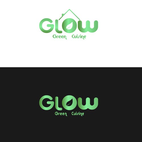 Cuisine logo with the title 'Glow green cuisine'