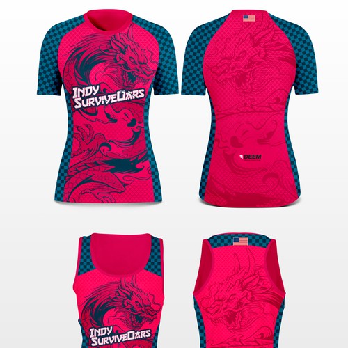 Uniform design with the title 'Dragon boat racing team jersey'