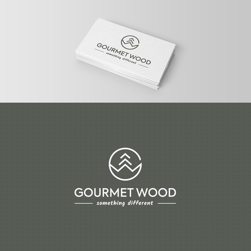 Home design logo with the title 'Gourmet Wood'
