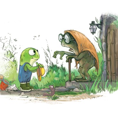 Illustration for the book "Freddy the Frugal Frog"