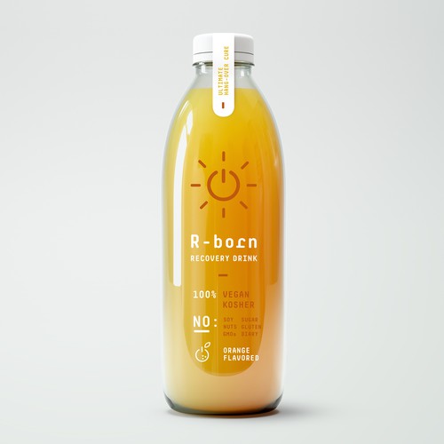 Transparent design with the title 'Hangover Recovery Drink Design'