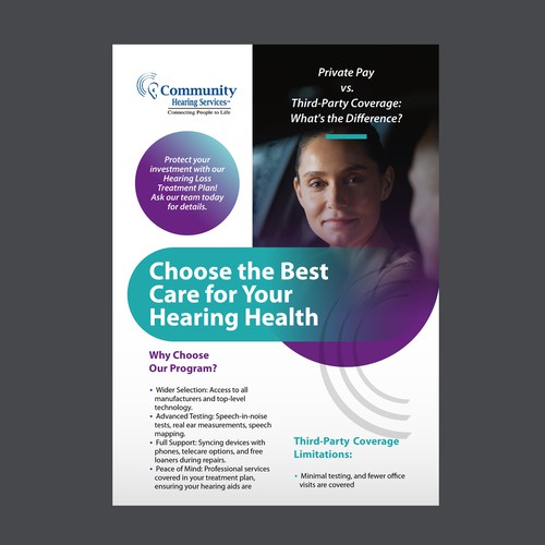 Display design with the title 'Hearing Instrument Treatment Program - COUNTERTOP DISPLAY'