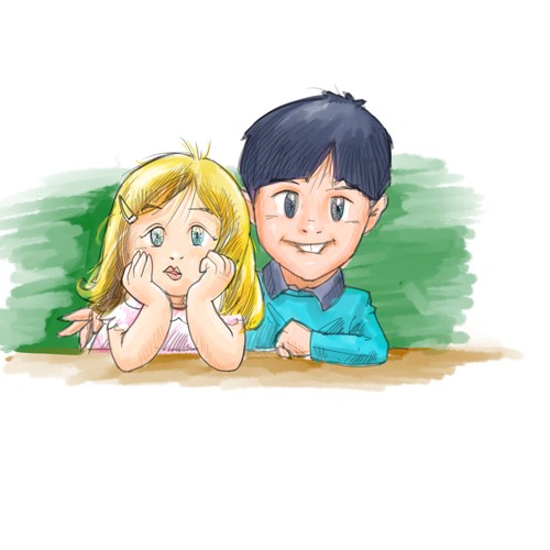 Manga design with the title 'photo to cartoon pencilart'