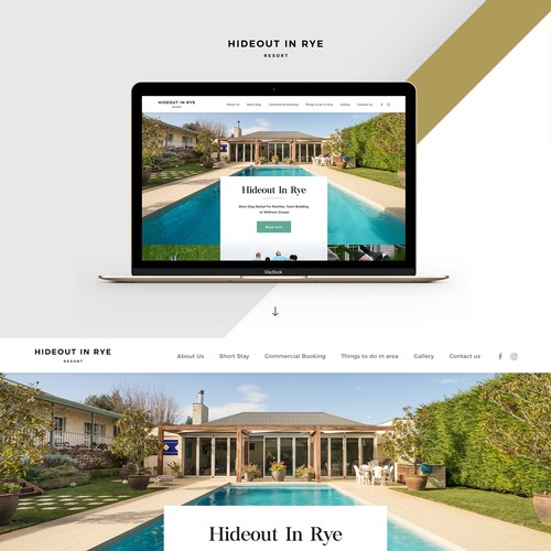 Gold website with the title 'Website For Stylish Holiday Rental'
