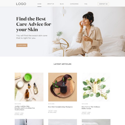 Skin care design with the title 'Bestbeautyhacks Blog'