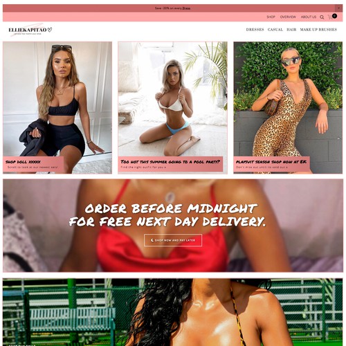 Ecommerce design with the title 'Ellie Kapitao'