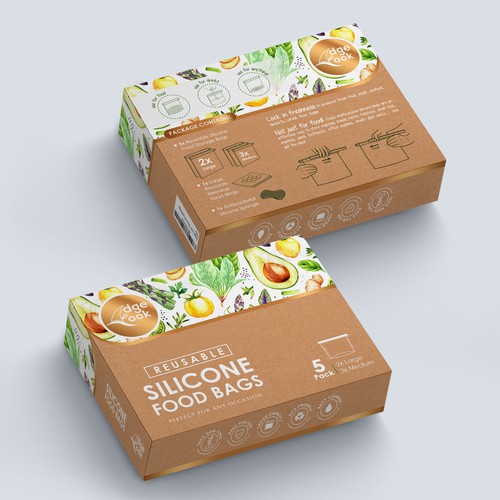 Kitchenware packaging with the title 'package and Logo design'