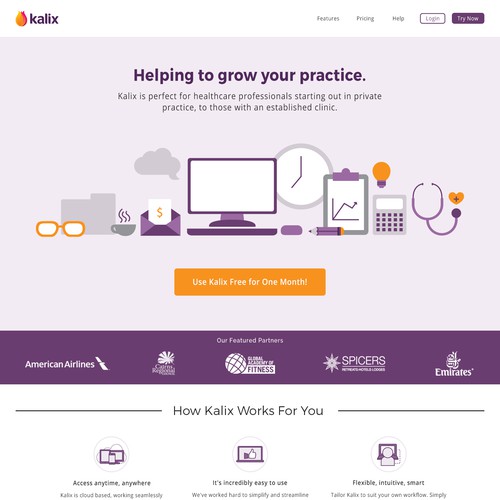 Purple website with the title 'Kalix Website Entry'