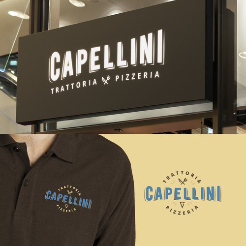 Pizza brand with the title 'Capellini Logo'