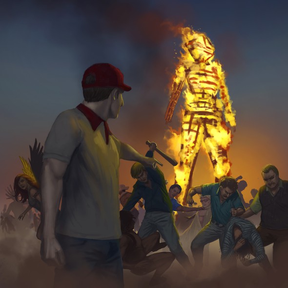 Crowd design with the title 'Comission'
