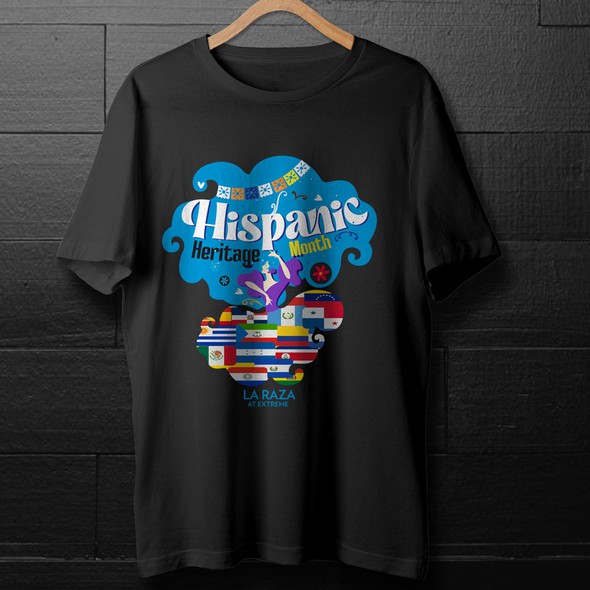 Creative t-shirt with the title 'Hispanic Heritage Month T-Shirt for La Raza at Extreme'