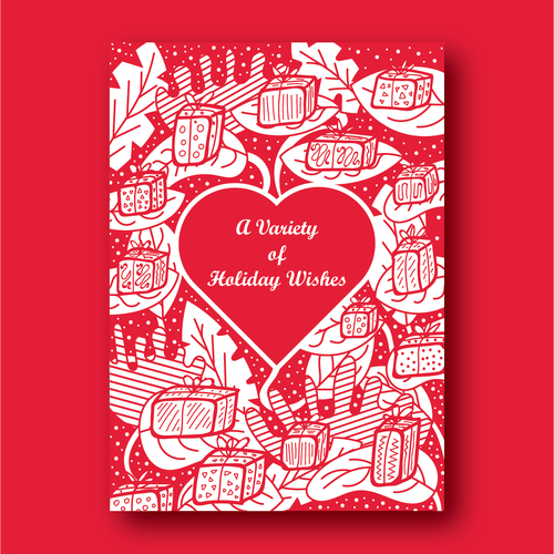 Gift box design with the title 'Holiday Card for Children's Charity'