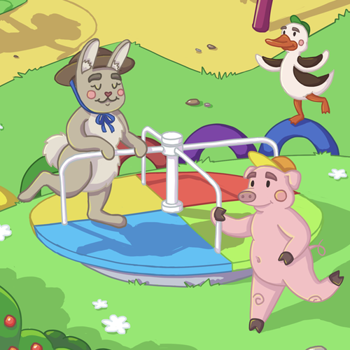 Cute animal design with the title 'Children placemat'