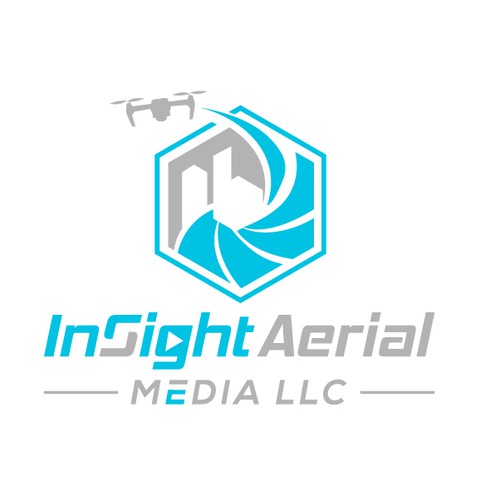 Aerial design with the title 'Modern Logo for Aerial drone photography company'