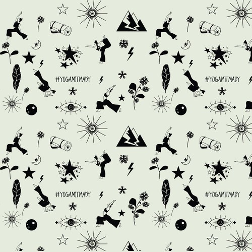 Yoga illustration with the title 'Yoga Pattern illustration'