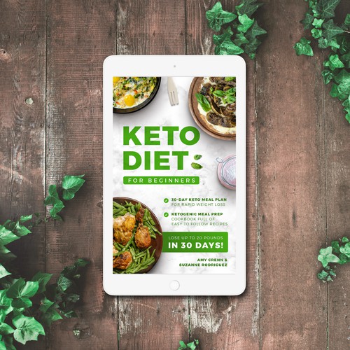 Green book cover with the title 'Keto Diet for beginners'